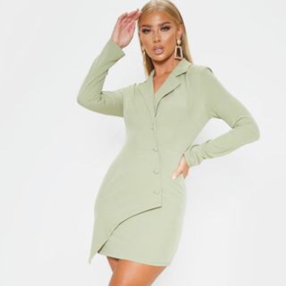 sage blazer dress